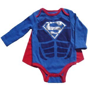 Baby Boys DC Comics SUPERMAN Bodysuit with Cape Size 0/3 3/6 6/9 months NWT